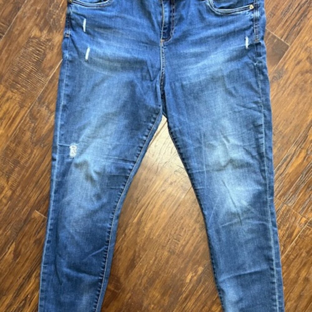 Kut from the Kloth Toothpick Skinny Distressed Jeans Size 16 - Picture 6 of 6